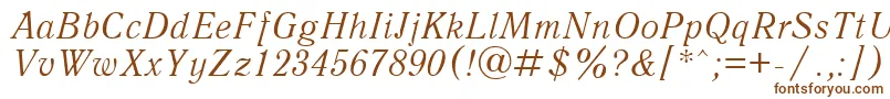 UkAntiqueItalic-fontti – ruskeat fontit valkoisella taustalla