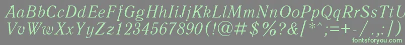 UkAntiqueItalic Font – Green Fonts on Gray Background