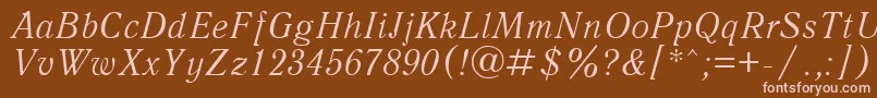 Шрифт UkAntiqueItalic – розовые шрифты на коричневом фоне