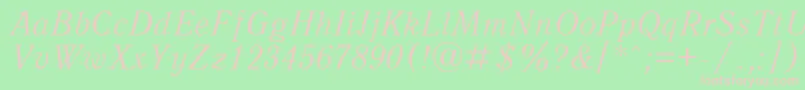 UkAntiqueItalic Font – Pink Fonts on Green Background