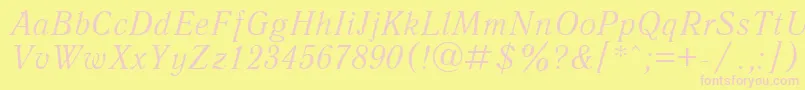 Police UkAntiqueItalic – polices roses sur fond jaune