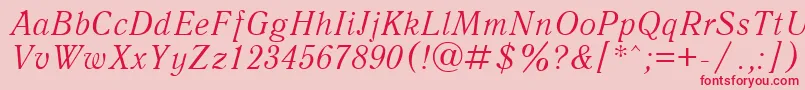 UkAntiqueItalic Font – Red Fonts on Pink Background