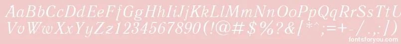 フォントUkAntiqueItalic – ピンクの背景に白い文字