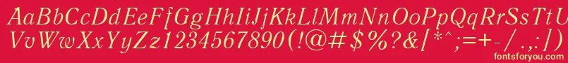 UkAntiqueItalic Font – Yellow Fonts on Red Background