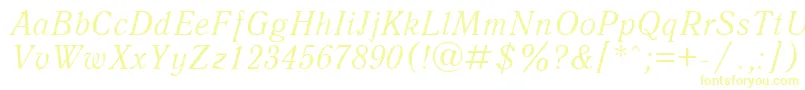 フォントUkAntiqueItalic – 黄色のフォント