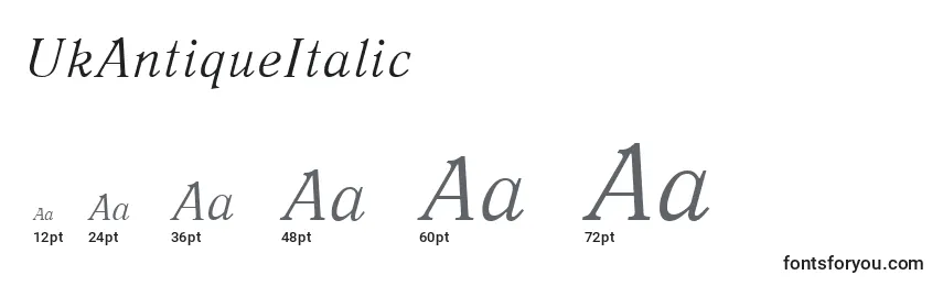 Размеры шрифта UkAntiqueItalic