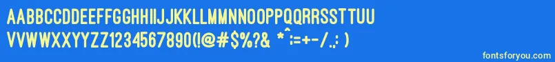 OstrichsansHeavy Font – Yellow Fonts on Blue Background