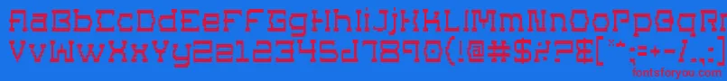 Supgo Font – Red Fonts on Blue Background