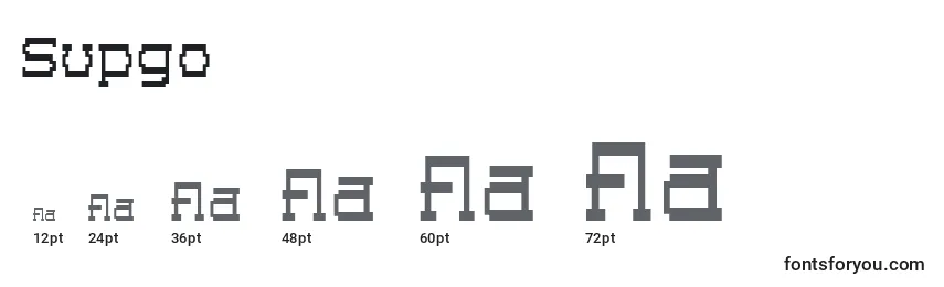 Размеры шрифта Supgo