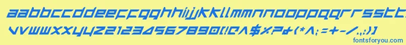 HarrierBoldItalic Font – Blue Fonts on Yellow Background