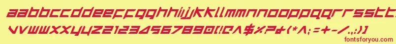 HarrierBoldItalic Font – Red Fonts on Yellow Background