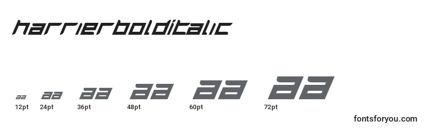 HarrierBoldItalic Font Sizes