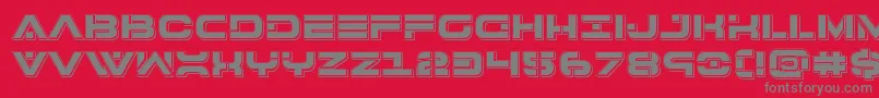フォント7thservicepunch – 赤い背景に灰色の文字