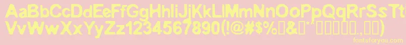 EmbryonicOutside Font – Yellow Fonts on Pink Background