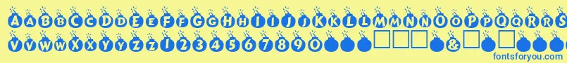 Explosif Font – Blue Fonts on Yellow Background
