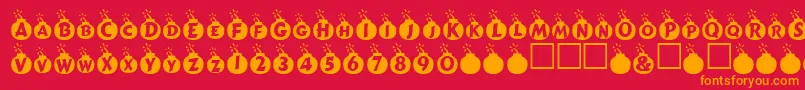 Explosif Font – Orange Fonts on Red Background