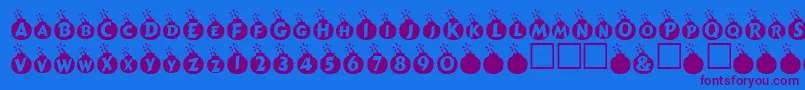 Explosif Font – Purple Fonts on Blue Background