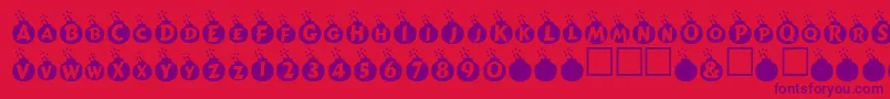 Explosif-Schriftart – Violette Schriften auf rotem Hintergrund