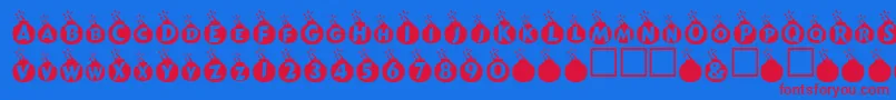 Fonte Explosif – fontes vermelhas em um fundo azul