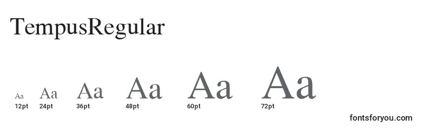 TempusRegular Font Sizes