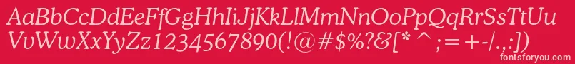 OsvaldlightcItalic Font – Pink Fonts on Red Background
