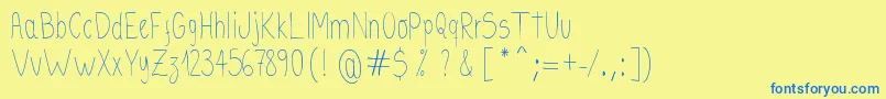 FonteKaus Font – Blue Fonts on Yellow Background