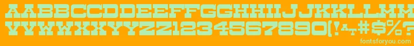 Drygoods Font – Green Fonts on Orange Background