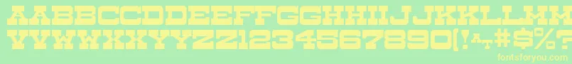 Drygoods Font – Yellow Fonts on Green Background