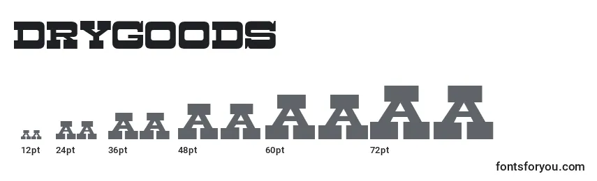Drygoods Font Sizes