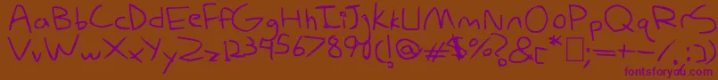 MyDerpHandwriting Font – Purple Fonts on Brown Background