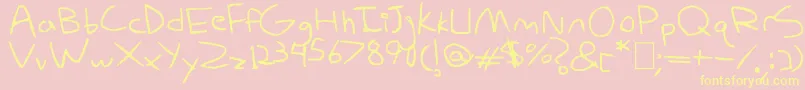 MyDerpHandwriting Font – Yellow Fonts on Pink Background
