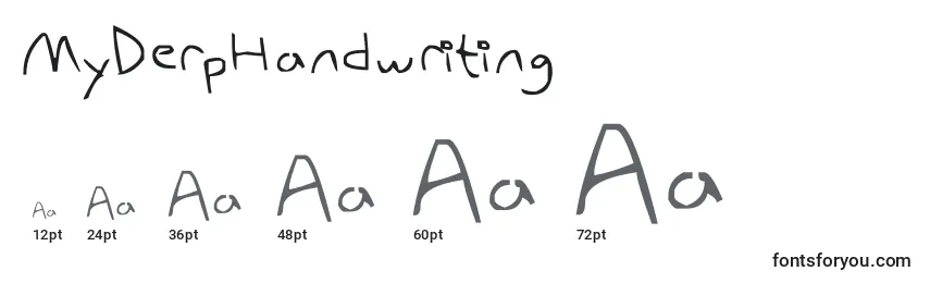 MyDerpHandwriting Font Sizes