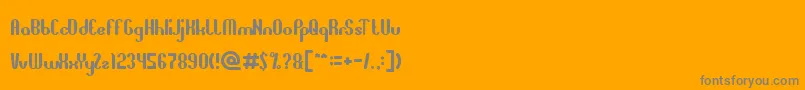 フォントAllAroundTheWorld – オレンジの背景に灰色の文字