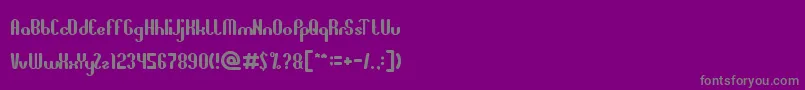 フォントAllAroundTheWorld – 紫の背景に灰色の文字