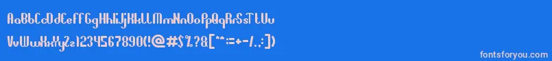 フォントAllAroundTheWorld – ピンクの文字、青い背景