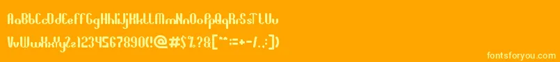 フォントAllAroundTheWorld – オレンジの背景に黄色の文字