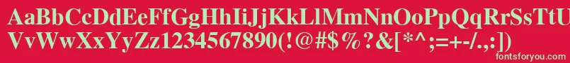 フォントGielBold – 赤い背景に緑の文字