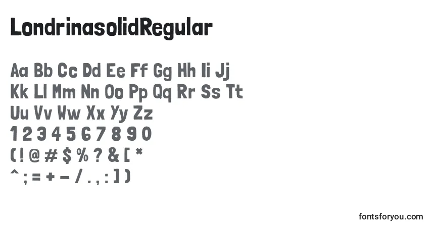 LondrinasolidRegularフォント–アルファベット、数字、特殊文字