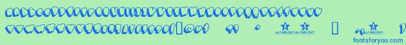 フォントBigbobsbig – 青い文字は緑の背景です。