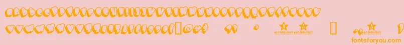 Bigbobsbig-Schriftart – Orangefarbene Schriften auf rosa Hintergrund