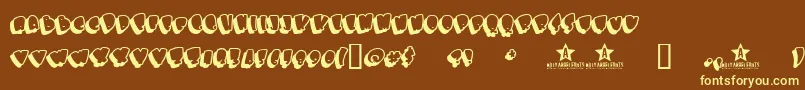 Bigbobsbig-Schriftart – Gelbe Schriften auf braunem Hintergrund