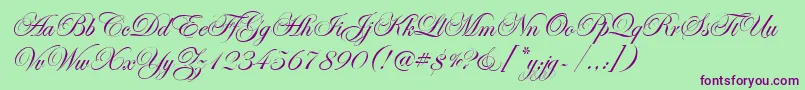 EasyStreetEps Font – Purple Fonts on Green Background