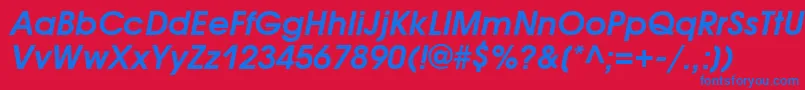 AvantgardegothiccttBolditalic Font – Blue Fonts on Red Background