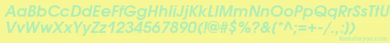 AvantgardegothiccttBolditalic Font – Green Fonts on Yellow Background