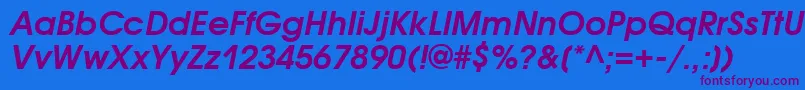 AvantgardegothiccttBolditalic Font – Purple Fonts on Blue Background