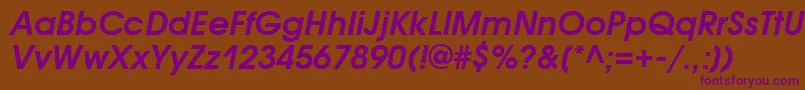 AvantgardegothiccttBolditalic Font – Purple Fonts on Brown Background