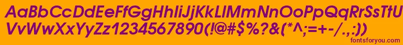 AvantgardegothiccttBolditalic Font – Purple Fonts on Orange Background
