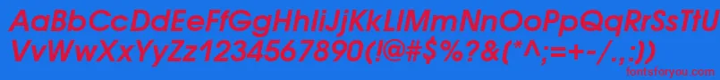 AvantgardegothiccttBolditalic Font – Red Fonts on Blue Background