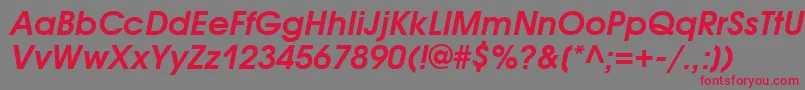 AvantgardegothiccttBolditalic Font – Red Fonts on Gray Background