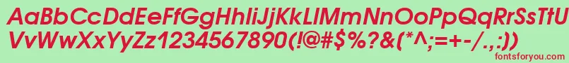 AvantgardegothiccttBolditalic Font – Red Fonts on Green Background